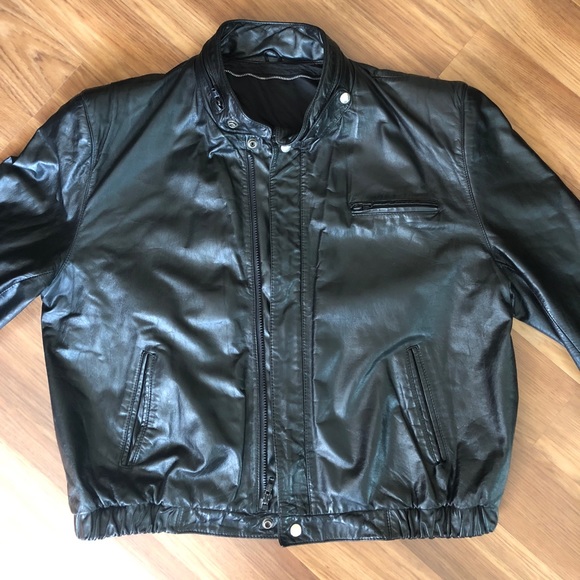 bermans leather bomber jacket